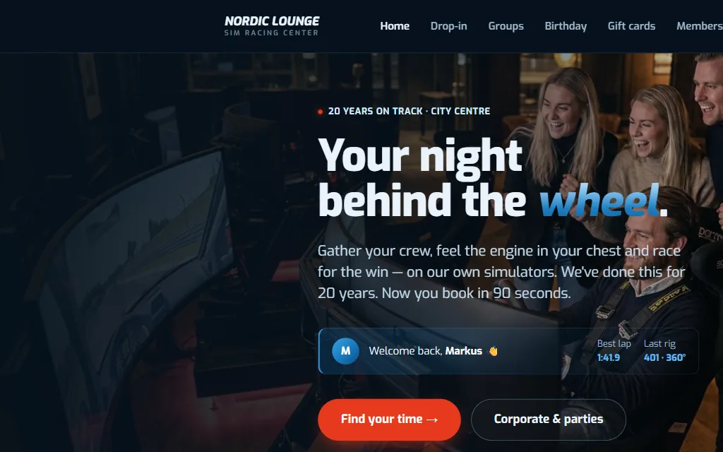 A Nordic racing lounge, live platform build